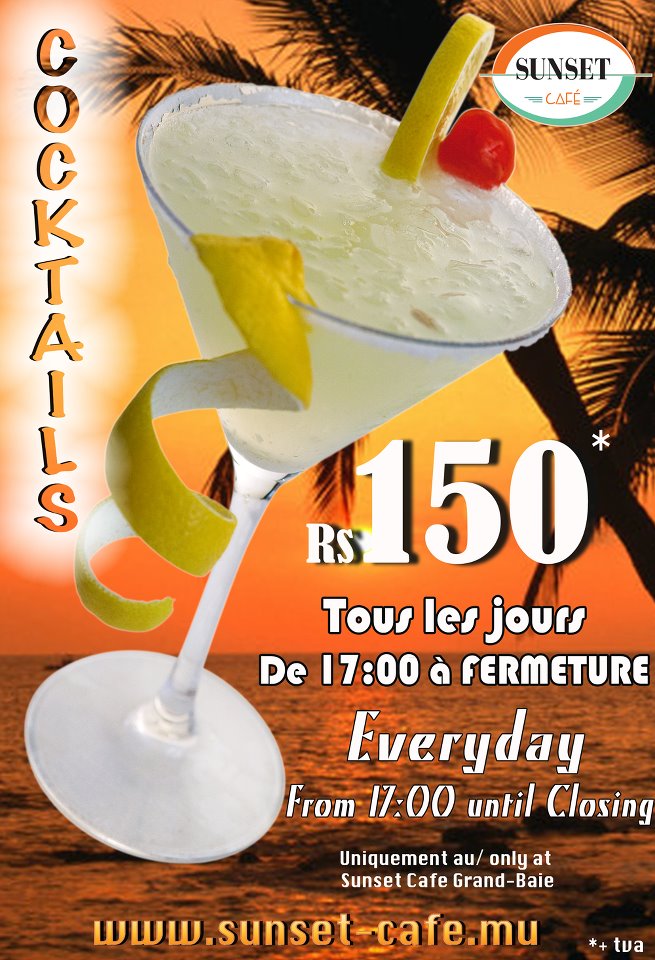 Sunset Cafe Cocktails promotion